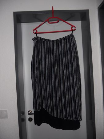 Neuw. Jupe mit Gummizug - weiss-braun-marine gestreift-Gr.50