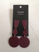 🤩MANGO OHRRINGE BORDEAUX MIT GEOMETRISCHEN FIGUREN NEU