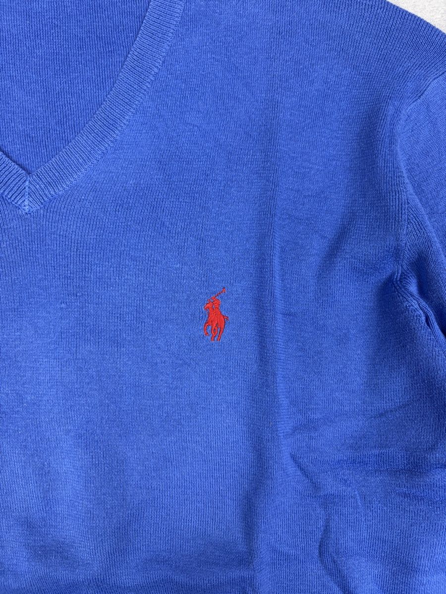 Ralph Lauren Pulls & Sweat-shirts: Pull col V Ralph Lauren bleu roi - 100% Coton - Taille M – Neuf (Voir description) à Hauterive NE par Leo_o 2