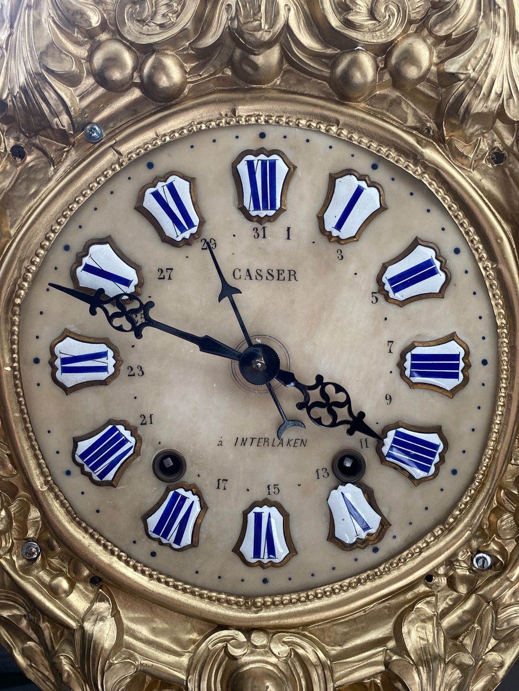 Orologi: Wunderschöne Comtoise Gold-Pendeluhr – Usato da Adetswil venduto da rof01 1