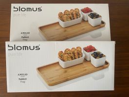Zwei Blomus Amilio Bambus Tablett Neu