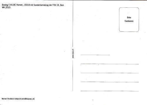 Cartoline postali: Ansichtskarte Swiss AF F-18C Hornet – Nuovo (secondo la descrizione) da Basel venduto da Dogana 1