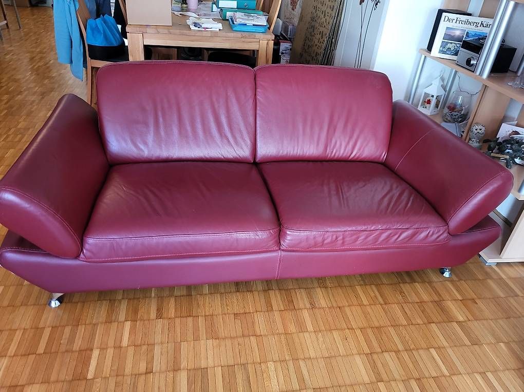 Divani: rotes Ledersofa – Usato da Lampenberg venduto da mic_286m