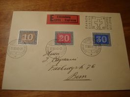 Eil-Sonderbrief 1945, PAX-Marken, Sonder-o Fahnenehrung Bern