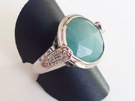 Silber Ring 925 mit schmucksteine Gr  17,9 mm
