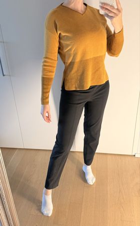 Nile pullover Gr. Xs Baumwolle gelb Gold Herbst v-Ausschnitt