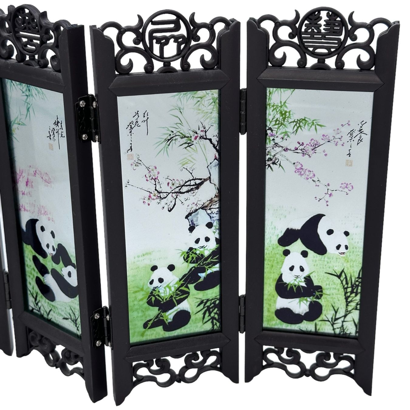 Paravents: Mini paravent chinois en bakélite verre peint calligraphie – Gebraucht aus Morges von vintiques 3