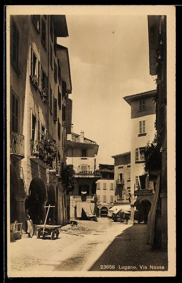 Cartoline postali: AK Lugano, Via Nassa – Usato da Berlin venduto da bartko-reher