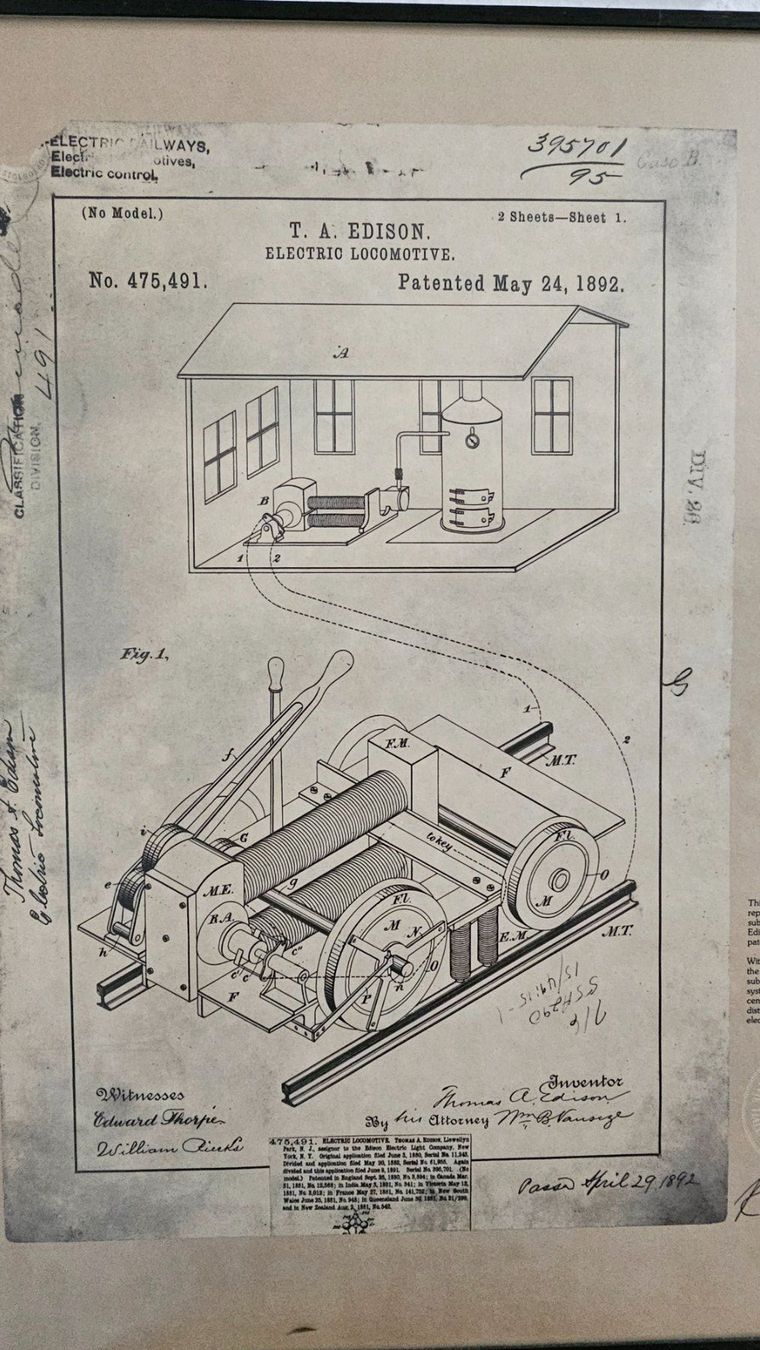Foto & Immagini: Bild eines Patentes von Edison (kein Original!) – Usato da Bettlach venduto da Natan3 2