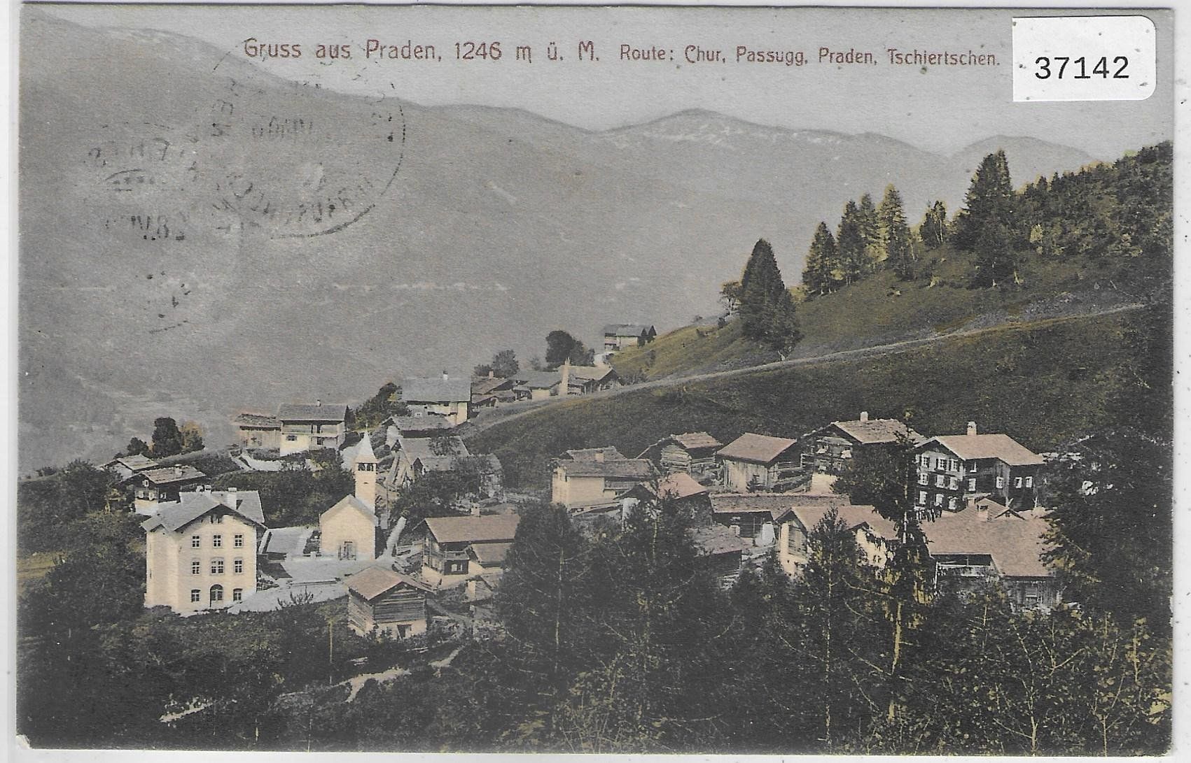 Ansichtskarten: Gruss aus Praden - Route Chur, Passugg, Praden, Tschiertsche – Gebraucht aus Ettingen von Kartenplanet