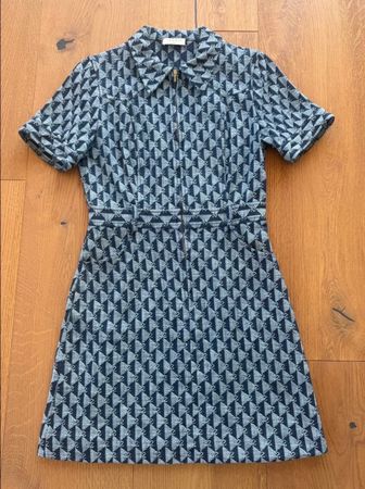 Sandro Kleid m. Monogramm-Print aus Baumwolle Gr.38(FR)36(D)