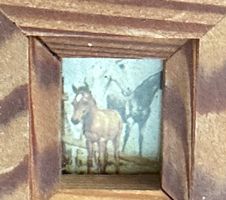 Rustikaler Miniatur Bilderrahmen Pferdebild Holzbild Vint...
