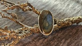 Silber-Ring mit Labradorit - Grösse 58