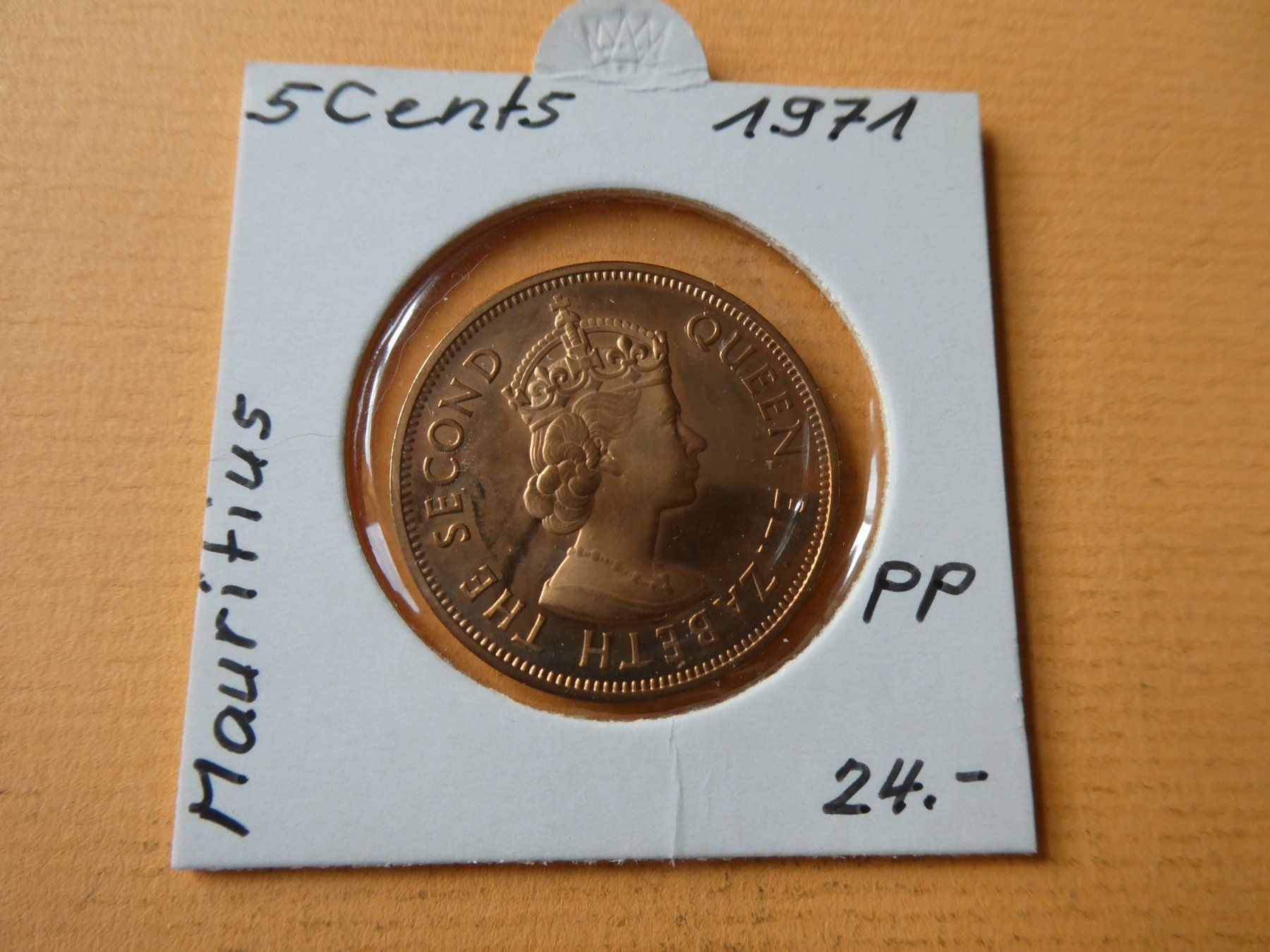 Alle Münzen: Mauritius 1971,  5 Cents   PP. – Gebraucht aus Hinterforst von Rohusri