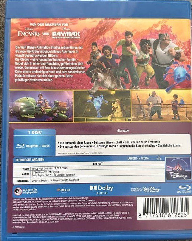 Tutti i DVDs: Disney Strange World Blu-ray neuwertig – Usato da Beringen venduto da Mantafisch1 1