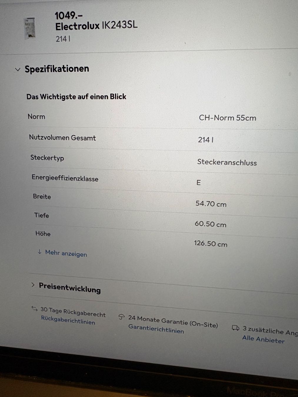 Electrolux Frigoriferi: Einbaukühlschrank Electrolux 214l – Usato da Hondrich venduto da lotti71 3