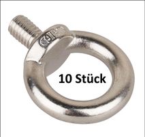 10 Stk. Ringschraube M 8 Edelstahl INOX. Gratis Lieferung!