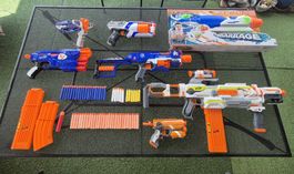 Nerf Sammlung(gebraucht)+Neu verpackte Wasserpistole!