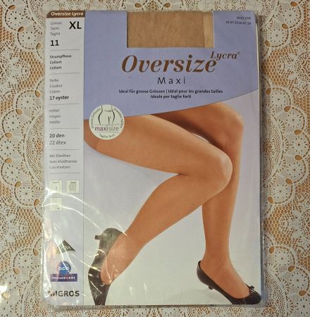 Migros Oversize Maxi Vintage Strumpfhose 20den Gr.XL Oyster