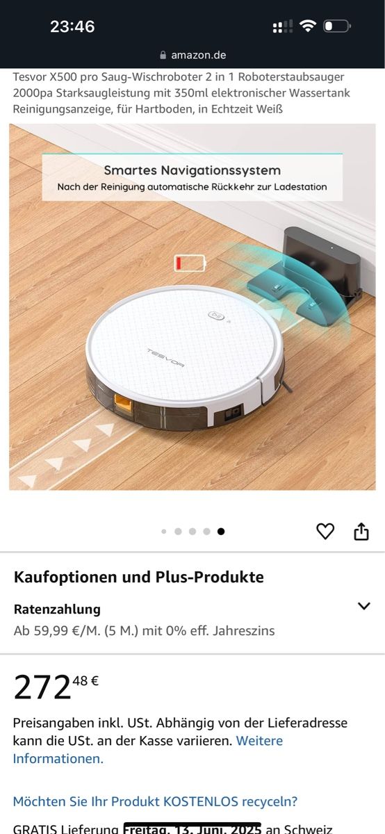 Staubsauger & Zubehör: Saug-Wischroboter 2 in 1 Roboterstaubsauger – Gebraucht aus Schlieren von axe_nr8f 9