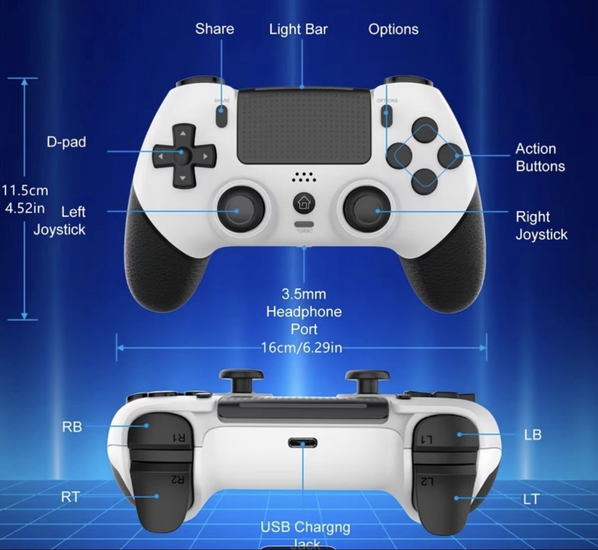 Controller: Wireless Controller für PS4 / PS4 Pro / PS4 Slim – Hall Effe – Nuovo (secondo la descrizione) da Allschwil venduto da leo_8q8x 1