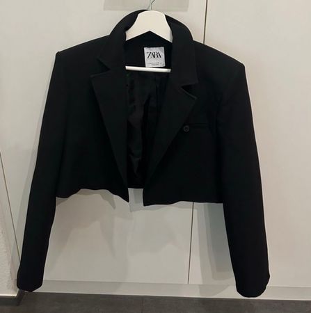 Zara Blazer Kurz, Gr. M cropped black cos Massimo fashion