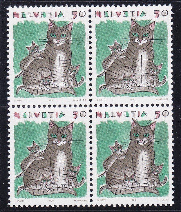 Tutti i francobolli: Postfrisch 4er Block Tiere 1990-1995 – Nuovo (secondo la descrizione) da Schliern b. Köniz venduto da joni20 1