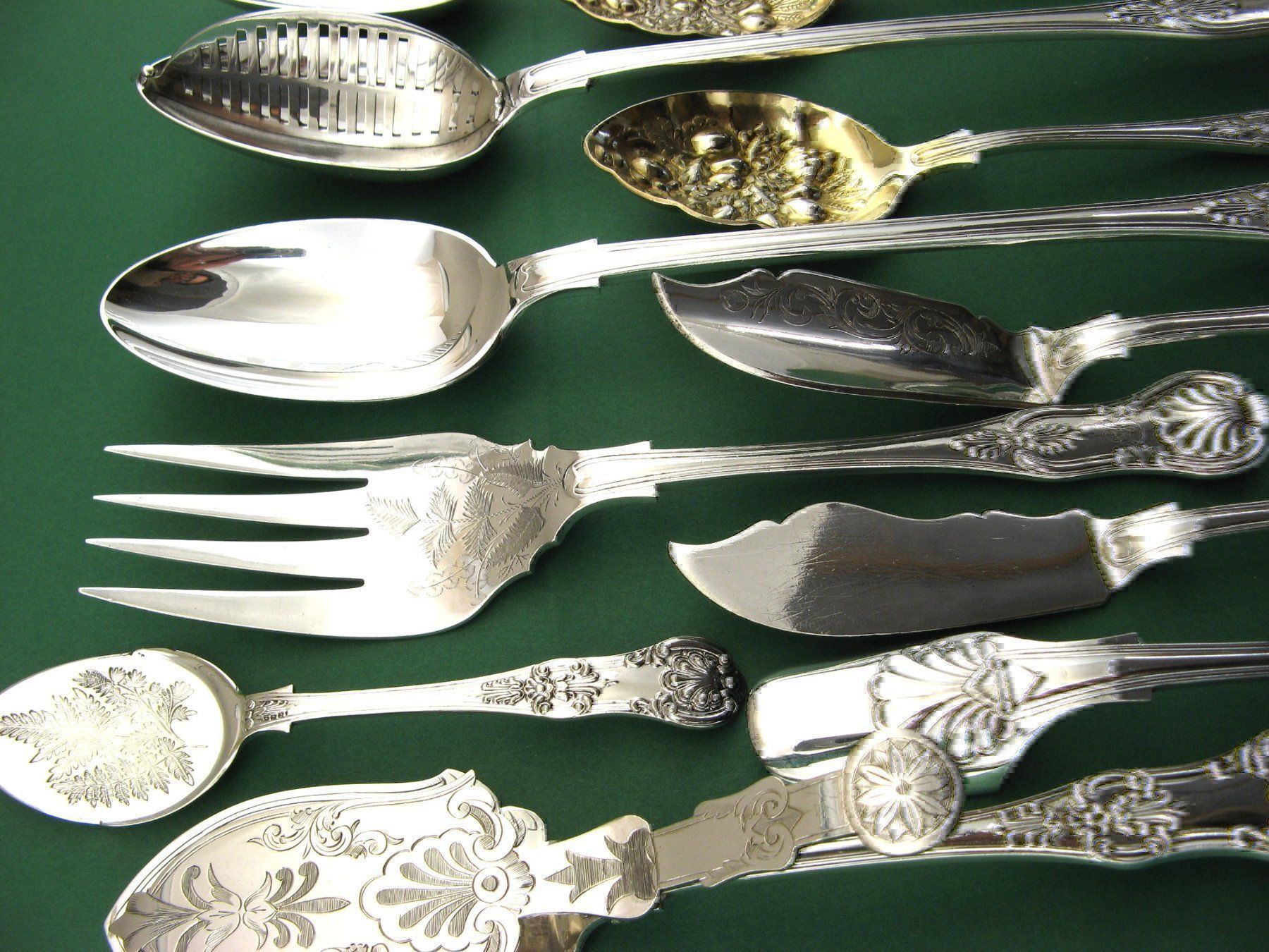 Set di posate: 18 COUVERTS SERVICE KING PATTERN ANGLAIS Vorlegebestecke – Nuovo (secondo la descrizione) da Noville venduto da novar 1