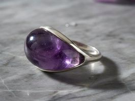 Eleganter Amethyst Silberring 925 (Rhodiniert) - Neu