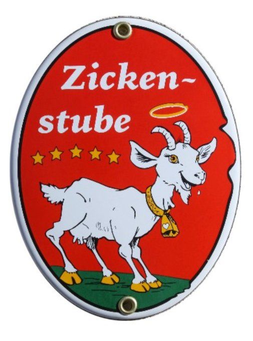Insegne: Emailschild - Zickenstube – Nuovo e nell'imballaggio originale da Ennetbürgen venduto da open24shop