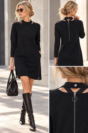 Akris Wolle Kleid schwarz Grösse M