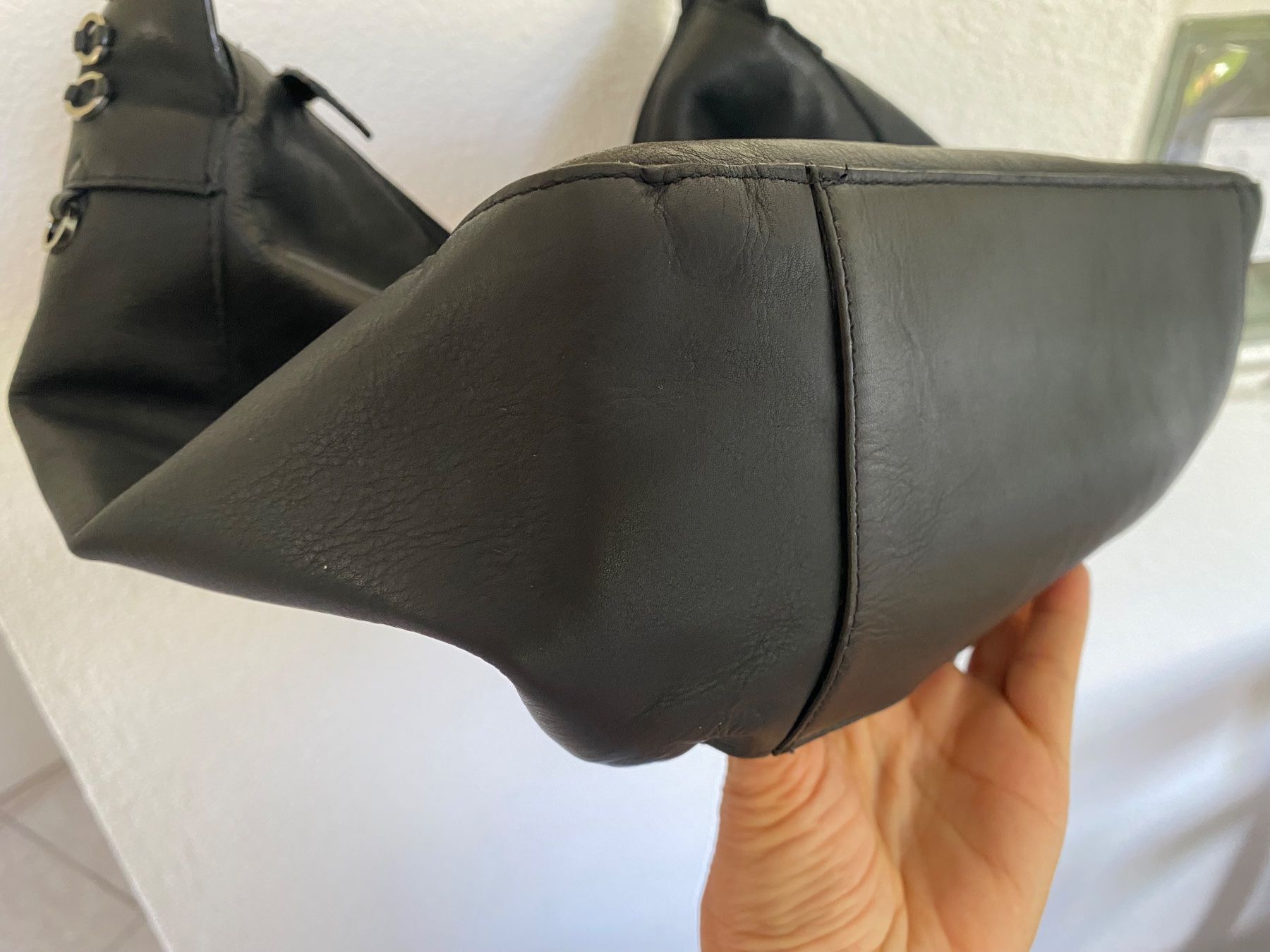 Sacs femmes: Hobobag - Handmade echt Leder Schultertasche schwarz – Neuf (Voir description) à Besazio par BagCycle 6