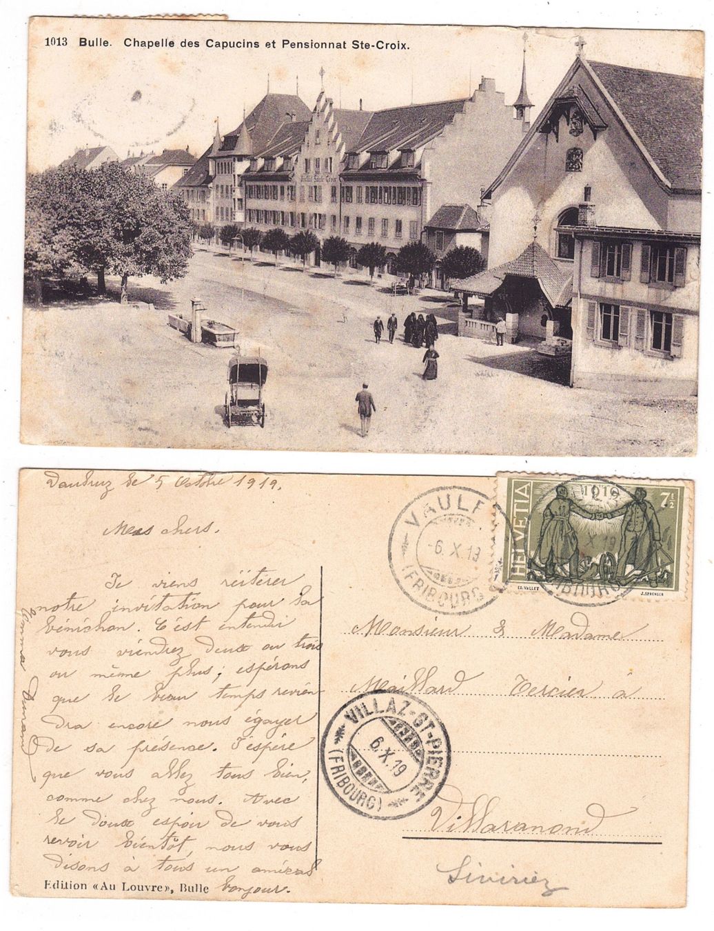 Bulle Chapelle des Capucins et Pensionnat Ste Croix (D #39 occasion) à La