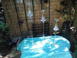 Edle Kerzenständer, Glas, 3-er Set,Handarbeit
