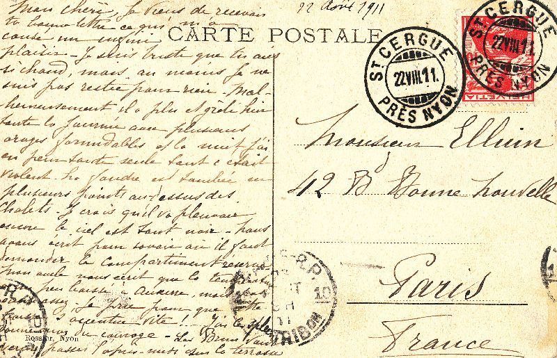 Cartoline postali: St. Cergues et les Villas 1911 – Usato da Emmenbrücke venduto da teestube 1