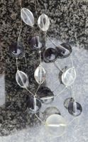 Halskette mit Glasperlen transparent grau guter Zustand