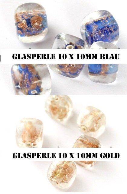 Perlen (unechte): Glasperle Würfel 10 x 10mm – Neu und originalverpackt aus Schlatt TG von kreativ-atelier