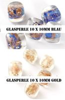 Glasperle Würfel 10 x 10mm