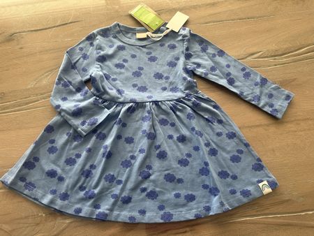 Mädchen Kleid Smile blau Wolken Motiv Grösse 86/92 neu