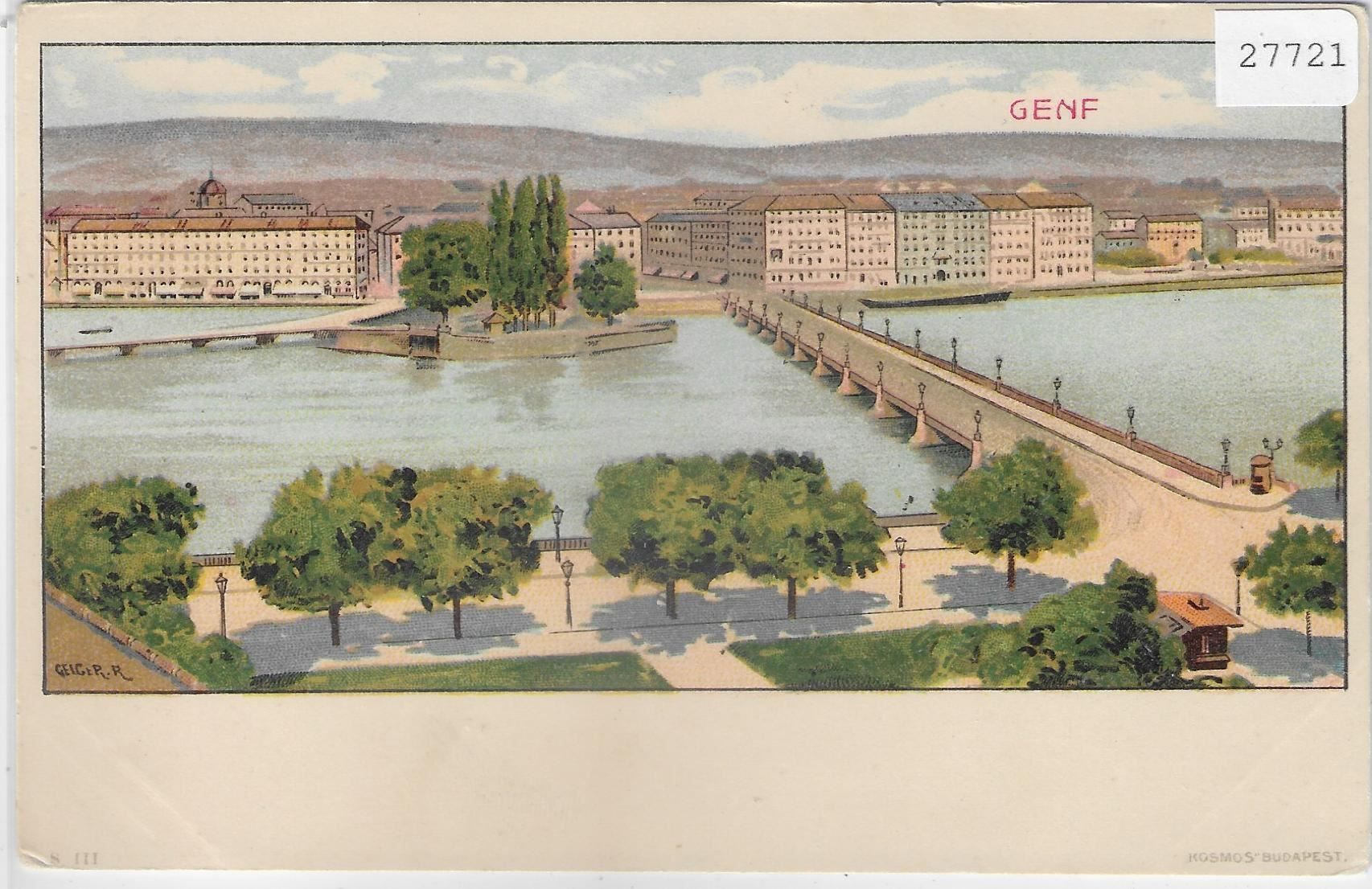 Cartoline postali: Souvenir de Geneve - Litho 1900 – Usato da Ettingen venduto da Kartenplanet