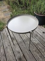 Beistelltisch, rund, beige