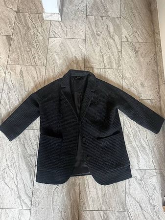 The Kooples 38 black wool blend sparkle blazer