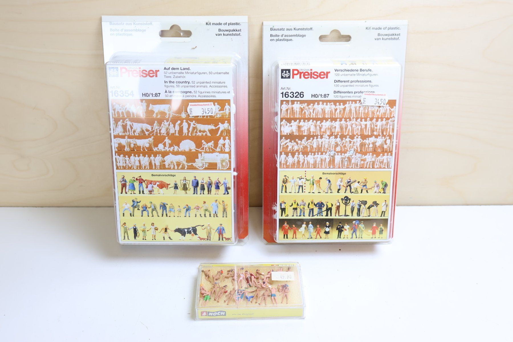 Preiser 2 x grosse Figuren Set + Noch Bade Figuren - Neu H0 (Gebraucht ...