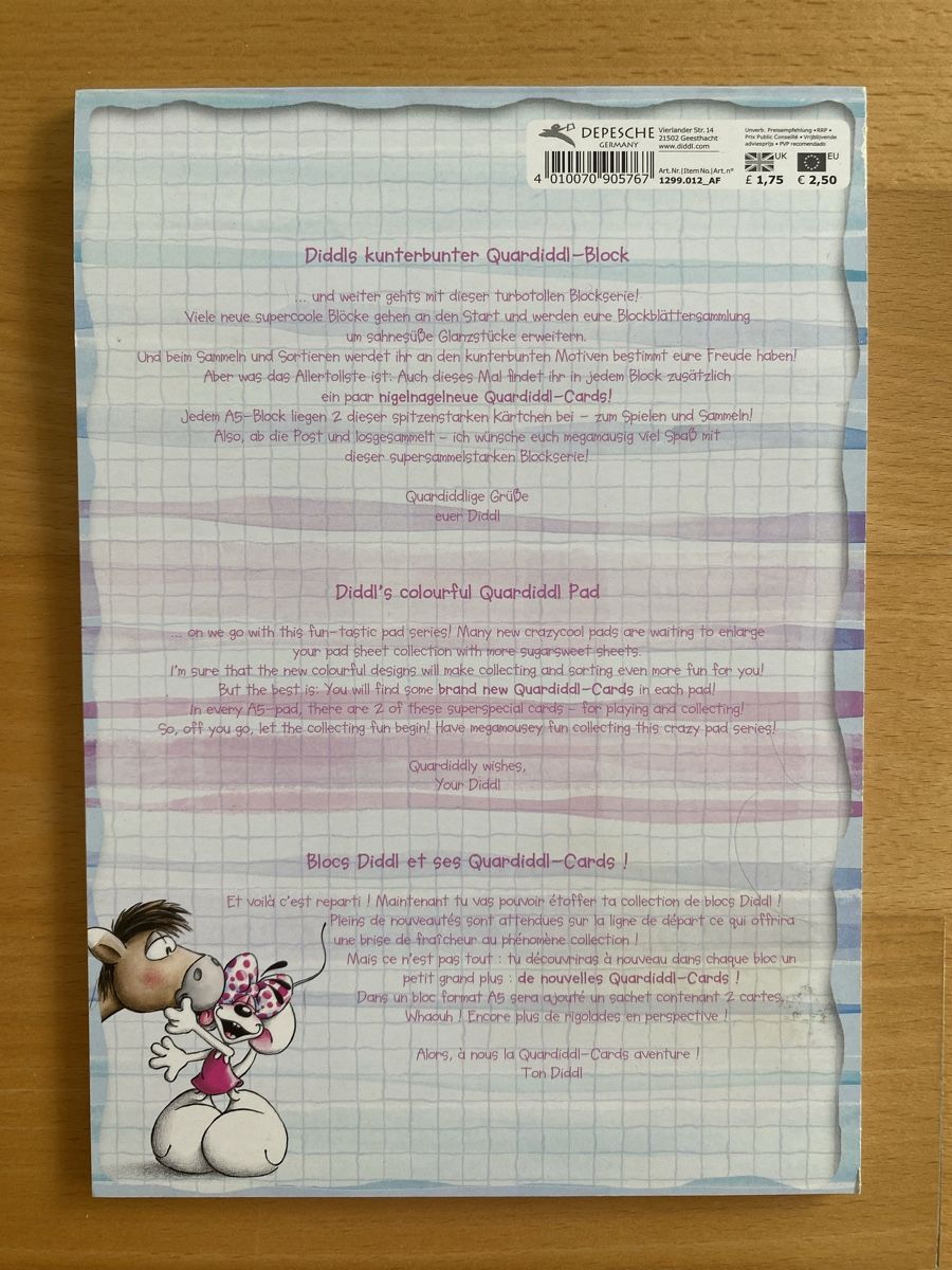Blocs de correspondance: Diddl Quardiddl Block A5 – D'occasion à Bassersdorf par jeh99 2