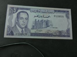 Marokko 1970, 5 Dirhams   - ungefaltet