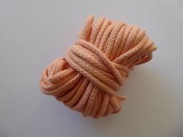 Neue Stoff Kordel, lachsfarbig, 10m x 4mm Dicke