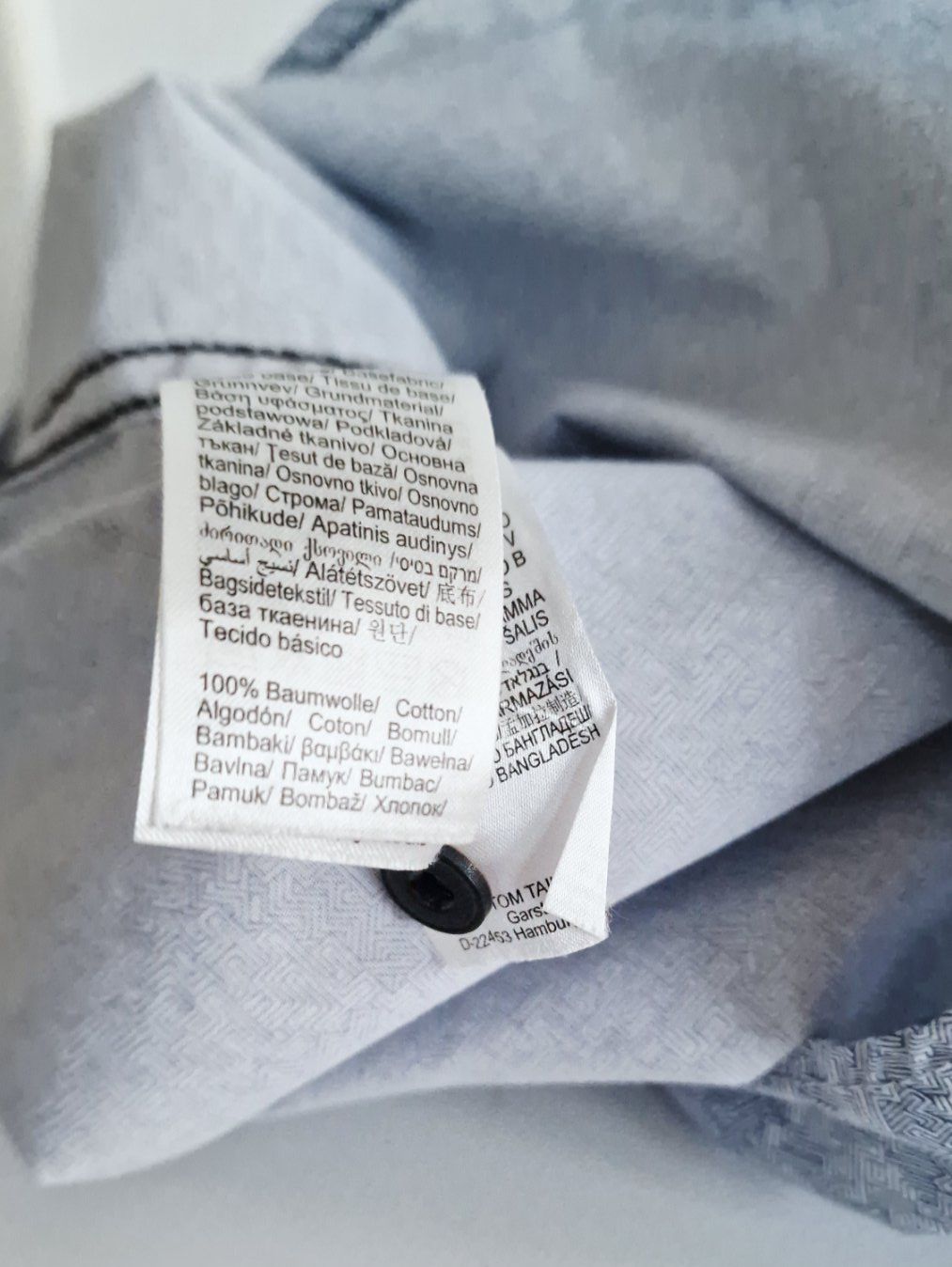 Tom Tailor Camicie: Herren Hemd Tom Tailor Gr. M Blau gemustert 100% Baumwolle – Usato da Hallau venduto da CHACLA 4