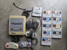 Super Nintendo SNES mit 9 Games +