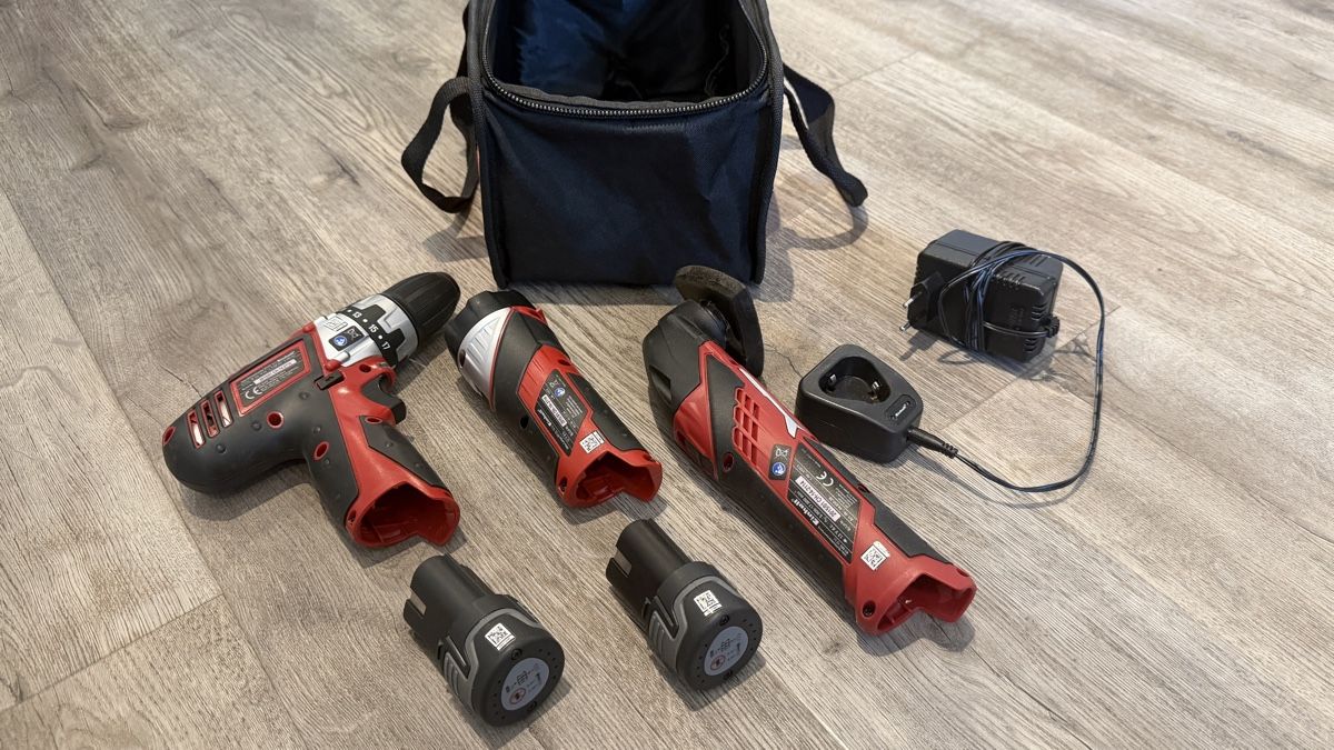 Einhell Alle Werkzeuge: Einhell Tool-Set Akkuschrauber Multfunktion-Schleif + Lampe – Gebraucht aus Pfeffingen von AuktionatorX 2