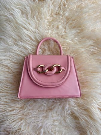 Pink Zara Handbag with gold chain detail